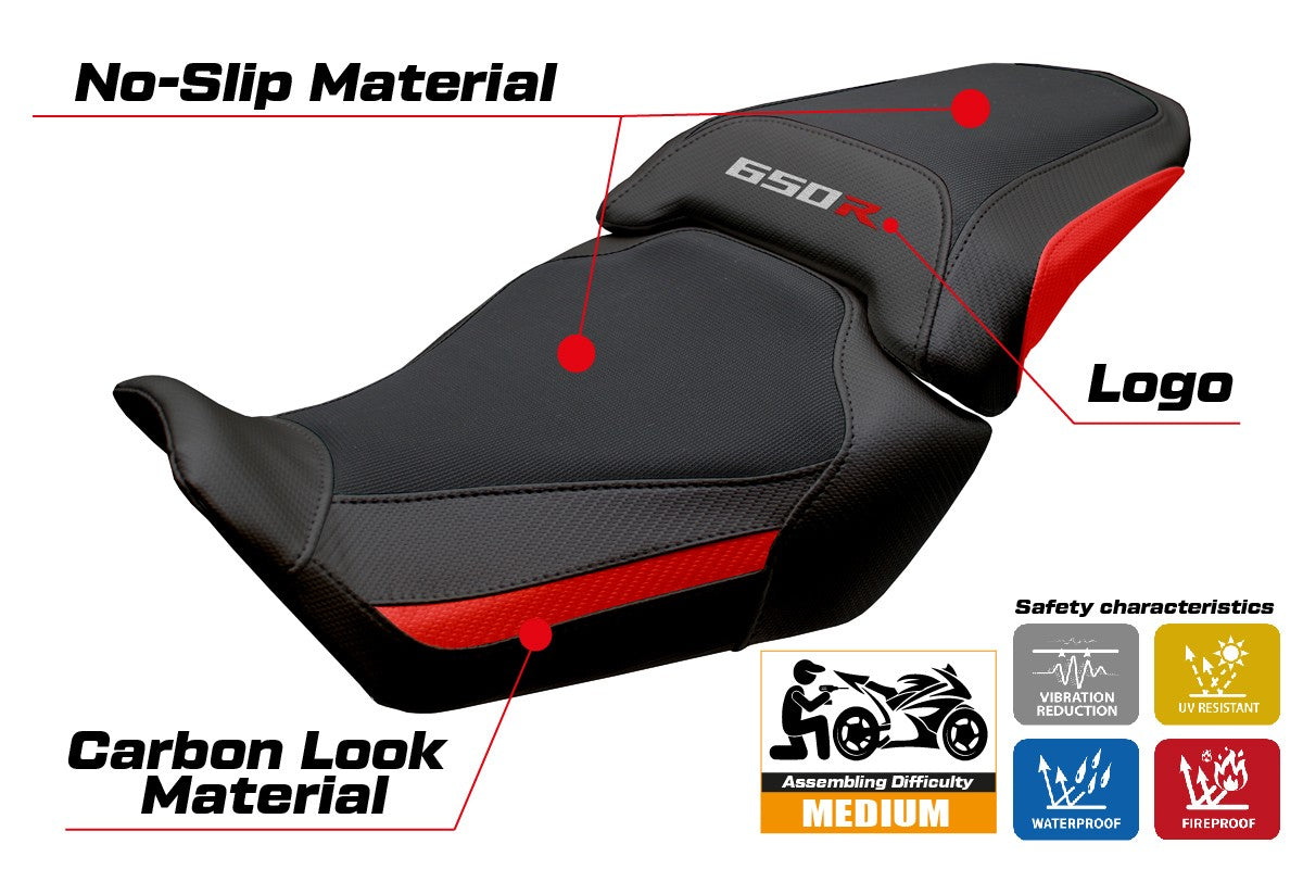 Honda CBR650R 2024-2025 Seat Cover Tappezzeria Red Black
