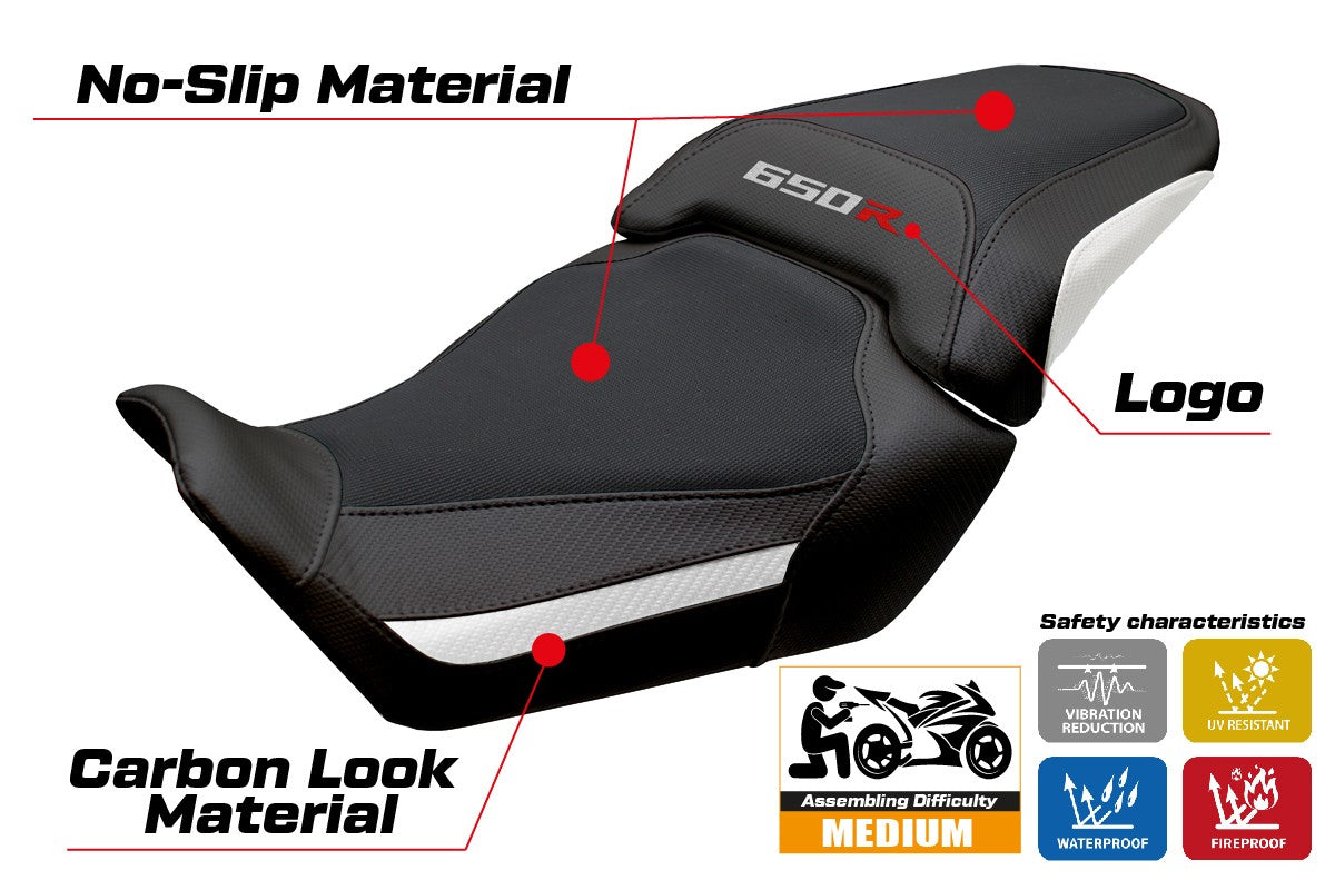 Honda CBR650R 2024-2025 Seat Cover Tappezzeria White Black