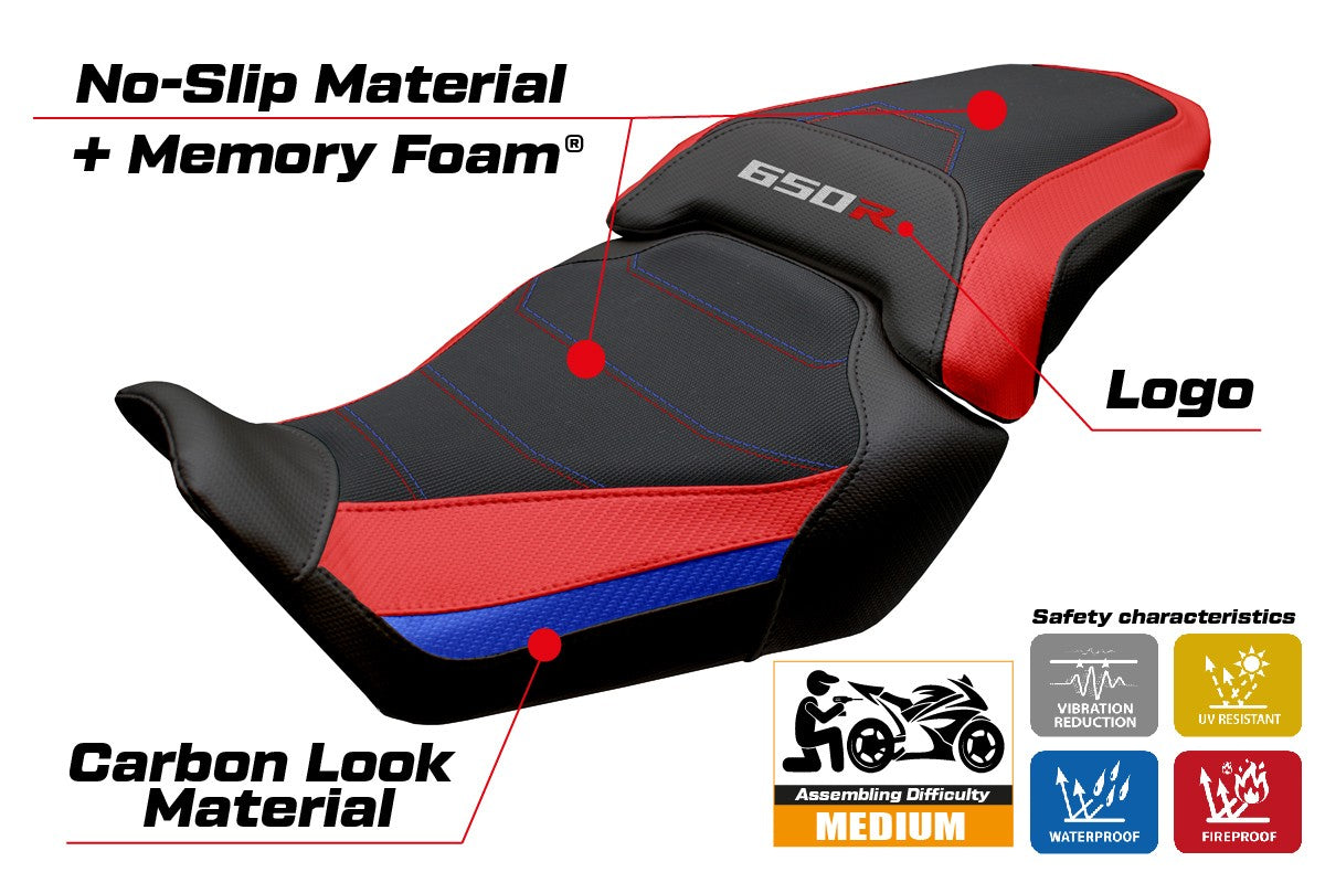 Honda CBR650R 2024-2025 Seat Cover Tappezzeria Comfort Red Blue Black
