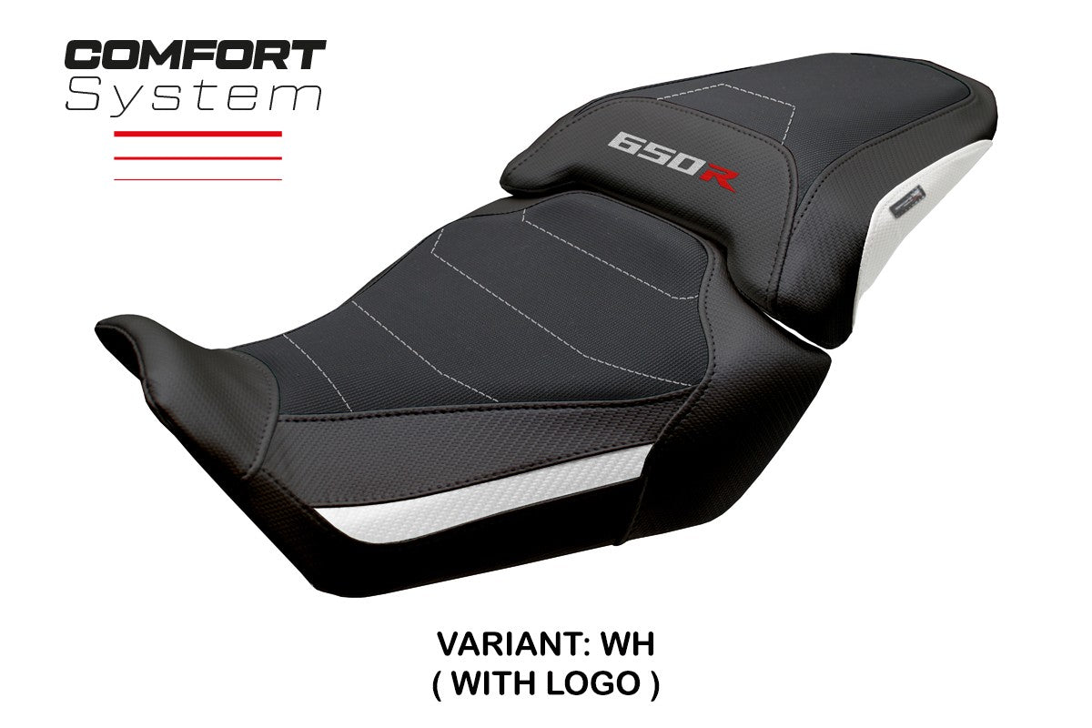 Honda CBR650R 2024-2025 Seat Cover Tappezzeria Comfort White Black