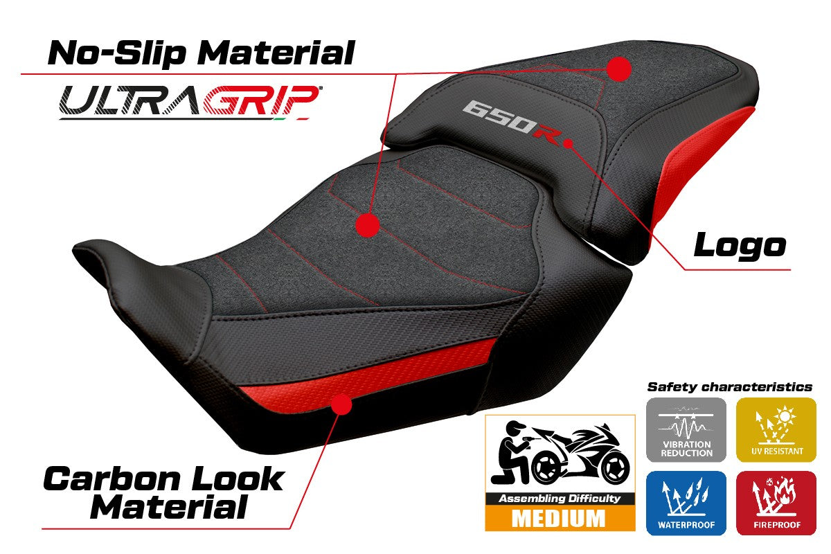 Honda CBR650R 2024-2025 Seat Cover Tappezzeria Ultragrip Red Black