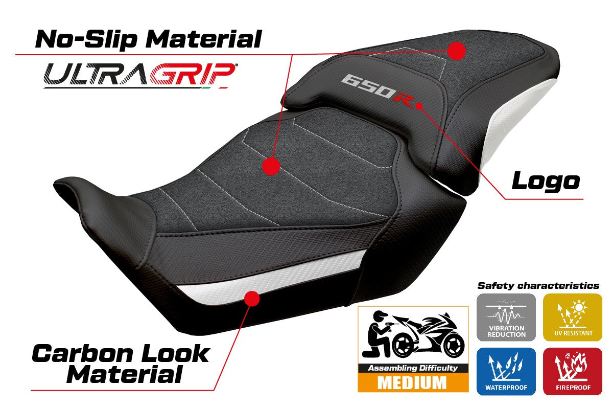 Honda CBR650R 2024-2025 Seat Cover Tappezzeria Ultragrip White Black