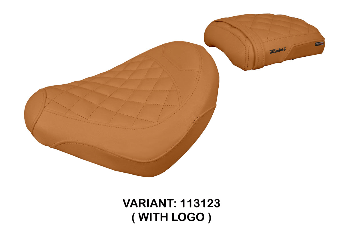 Honda CMX 1100 Rebel 2022-2025 Seat Cover Tappezzeria Italia in Camel Diamond Stitch