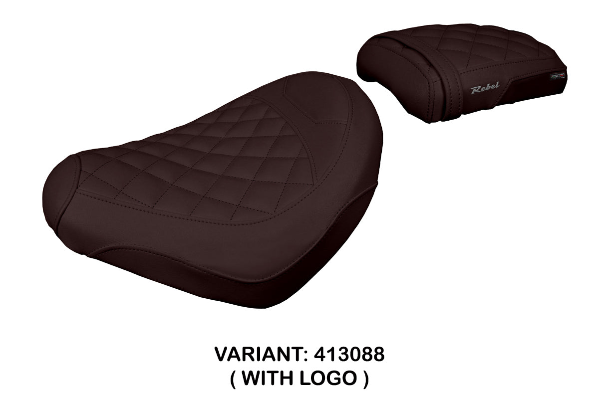 Honda CMX 1100 Rebel 2022-2025 Seat Cover Tappezzeria Italia in Dark Brown Diamond Stitch