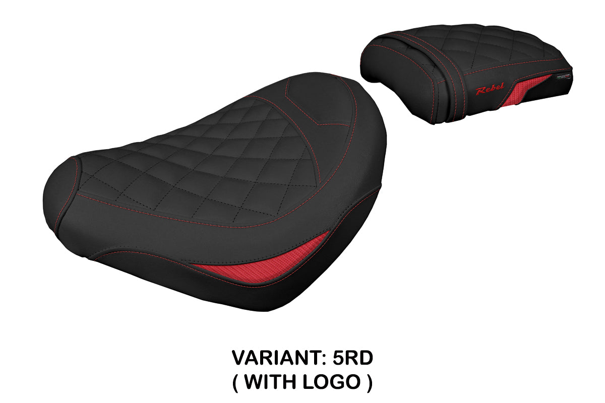 Honda CMX 1100 Rebel 2022-2025 Seat Cover Tappezzeria Italia in Red Black Diamond Stitch