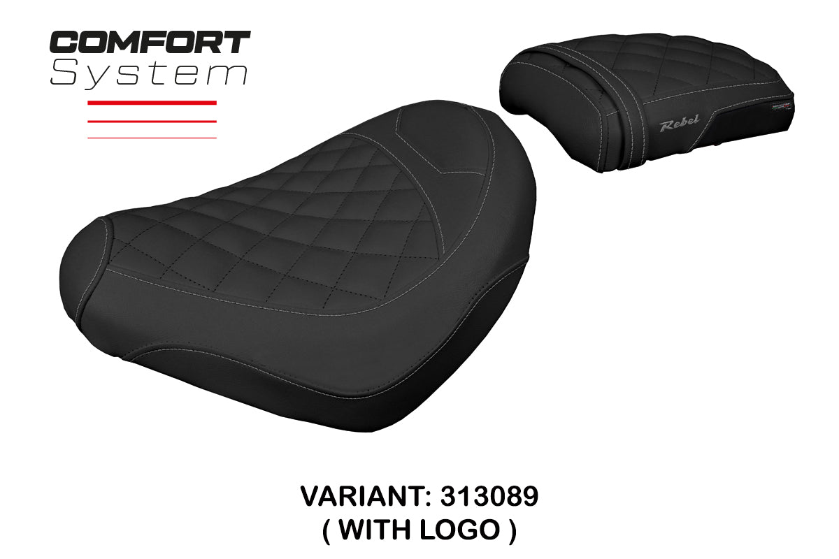Honda CMX 1100 Rebel 2022-2025 Seat Cover Tappezzeria Italia Comfort in Black Diamond