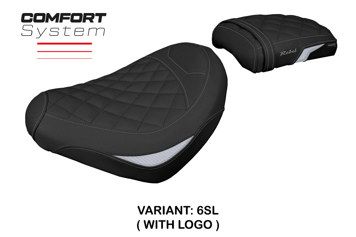 Honda CMX 1100 Rebel 2022-2025 Seat Cover Tappezzeria Italia Comfort in Silver Diamond