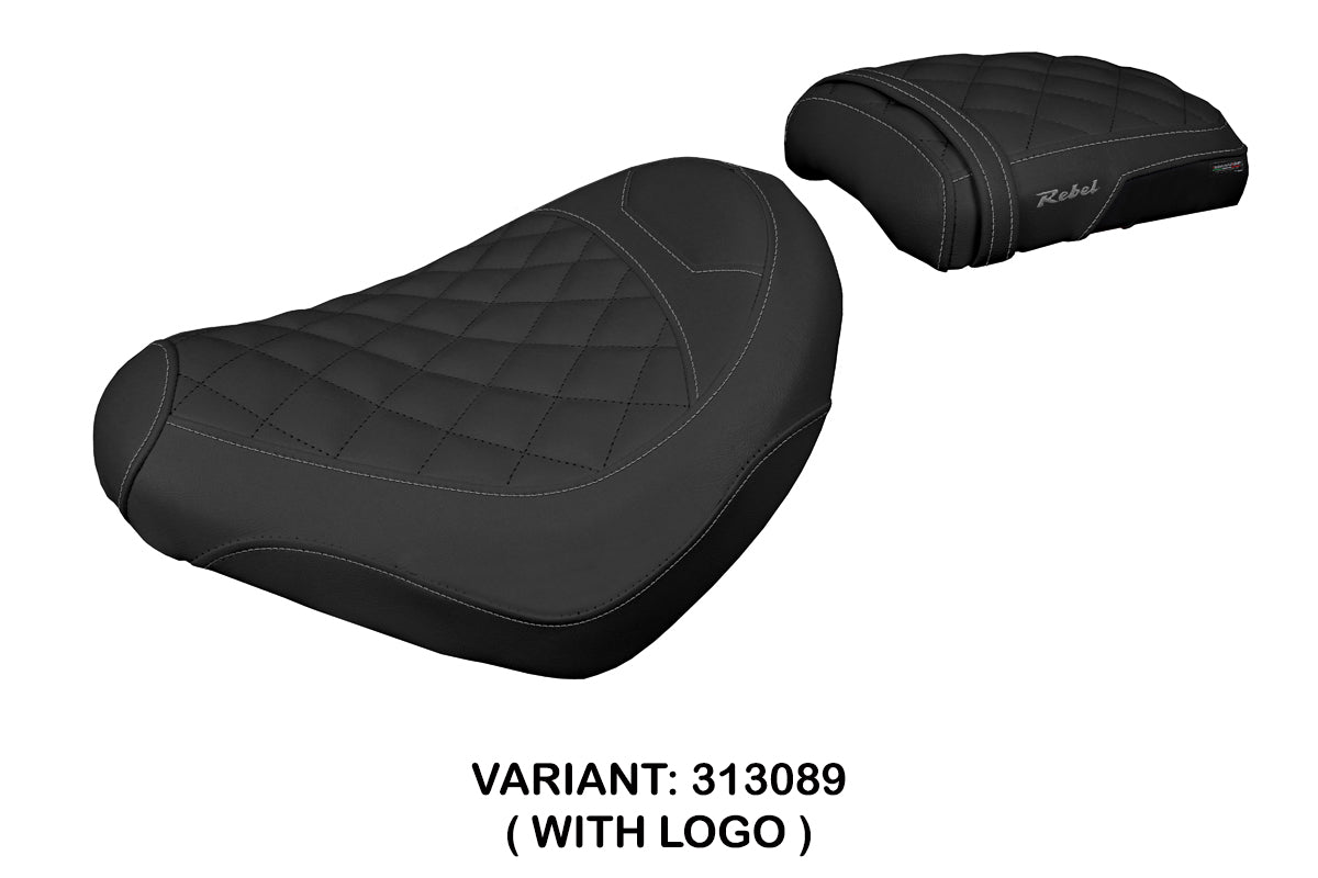 Honda CMX 500 Rebel 2017-2025 Seat Cover Tappezzeria Italia in Black Diamond Stitch