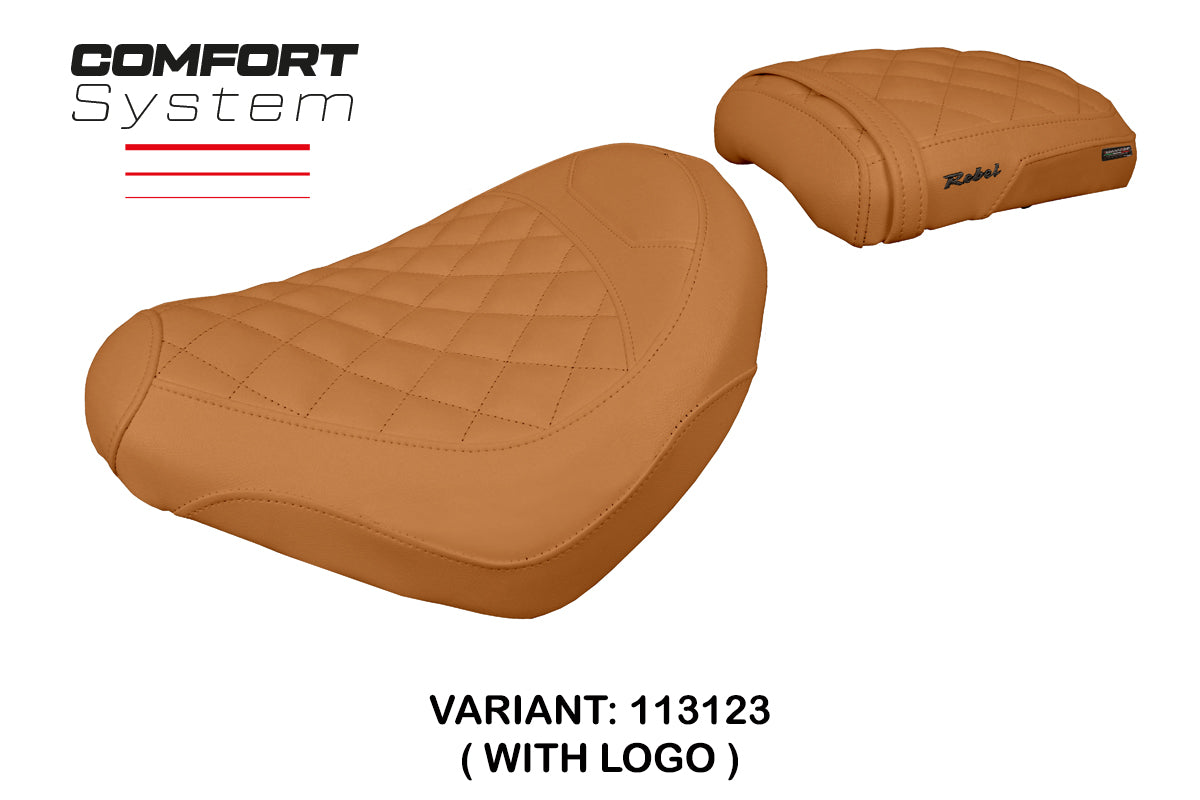 Honda CMX 500 Rebel 2017-2025 Seat Cover Tappezzeria Italia Comfort in Camel Diamond