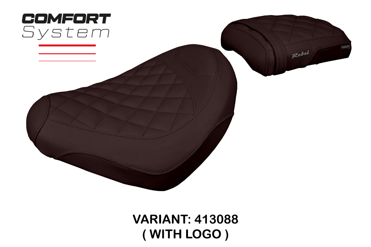 Honda CMX 500 Rebel 2017-2025 Seat Cover Tappezzeria Italia Comfort in Dark Brown Diamond