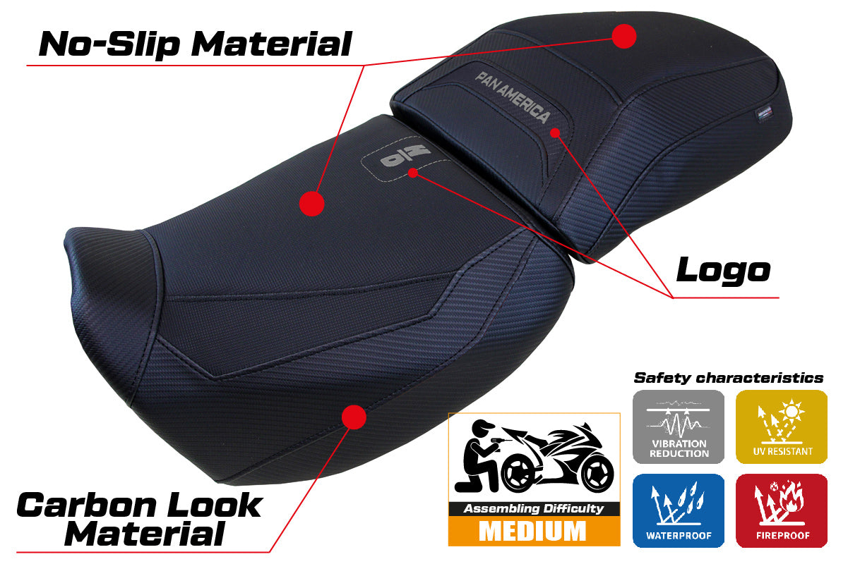 Harley Davidson Pan America 2021-2025 Seat Cover Tappezzeria Italia in Black