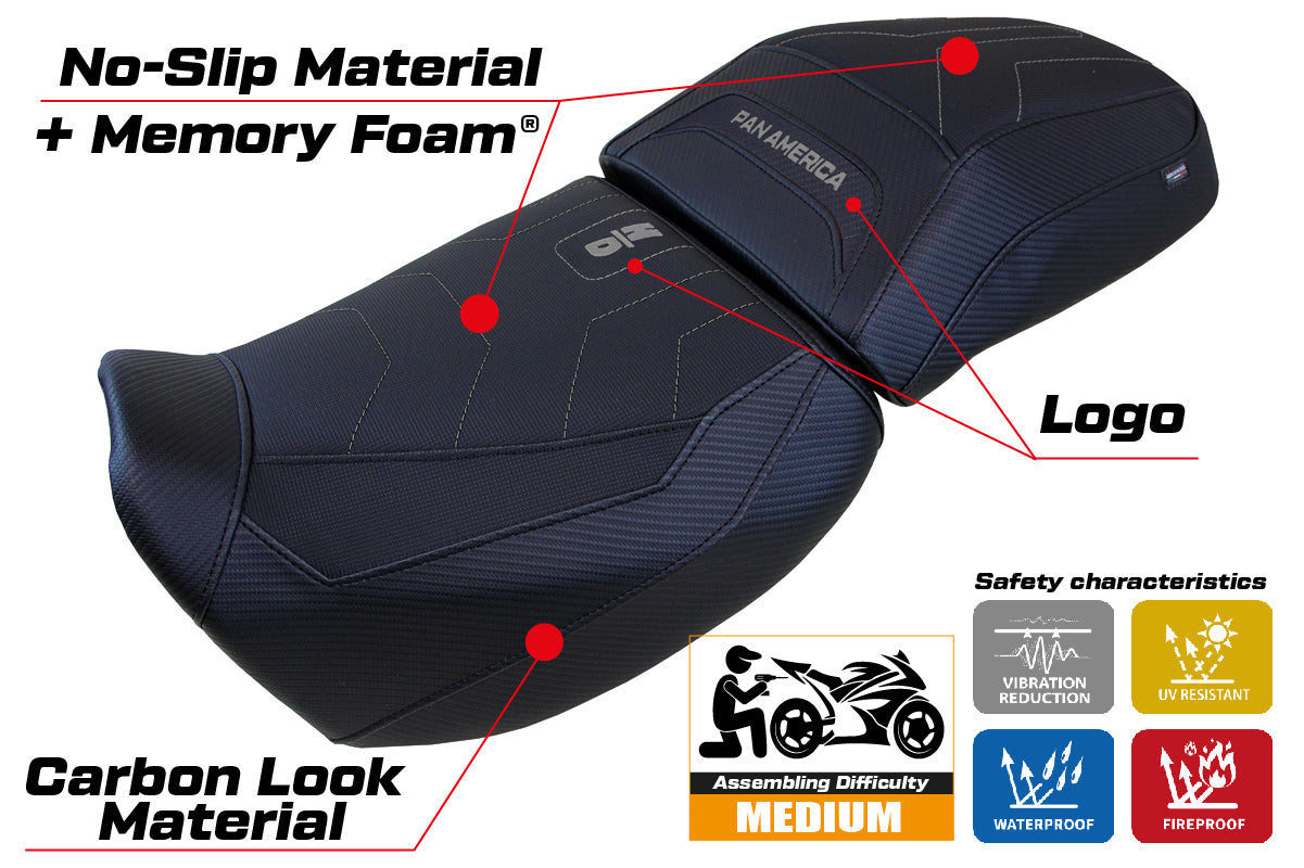 Harley Davidson Pan America 2021-2025 Seat Cover Tappezzeria Italia Comfort Heated in Black