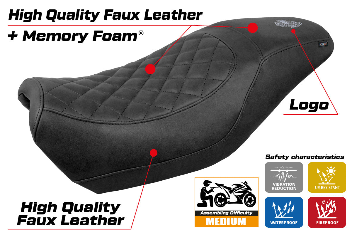 Harley Davidson Street 500 750 2016-2021 Seat Cover Tappezzeria Italia Comfort Black
