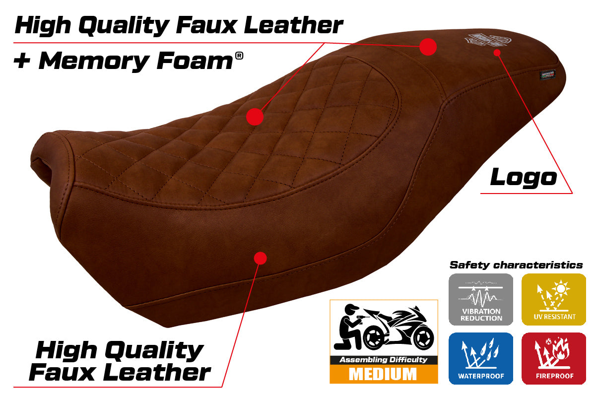 Harley Davidson Street 500 750 2016-2021 Seat Cover Tappezzeria Italia Comfort in Dark Brown