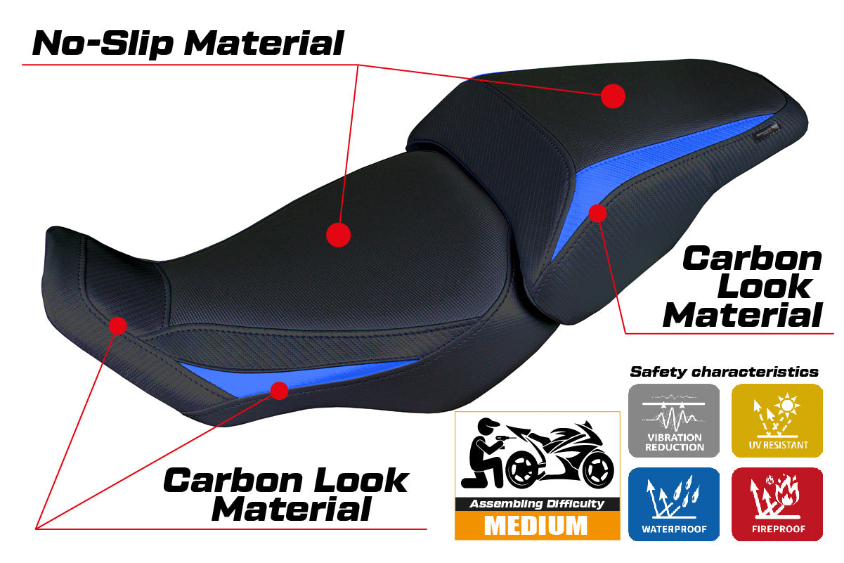 Honda CB300R 2018-2025 Seat Cover Tappezzeria Italia in Blue and Black