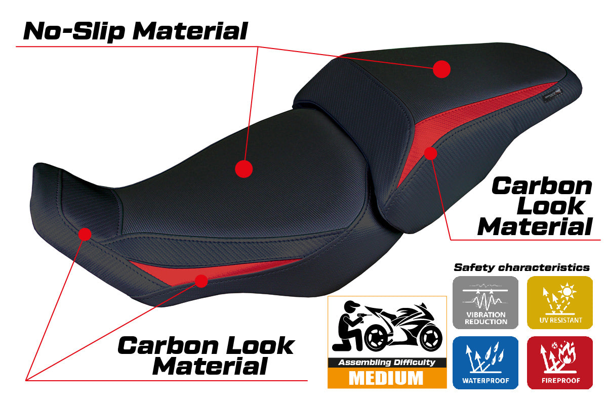 Honda CB300R 2018-2025 Seat Cover Tappezzeria Italia in Red and Black