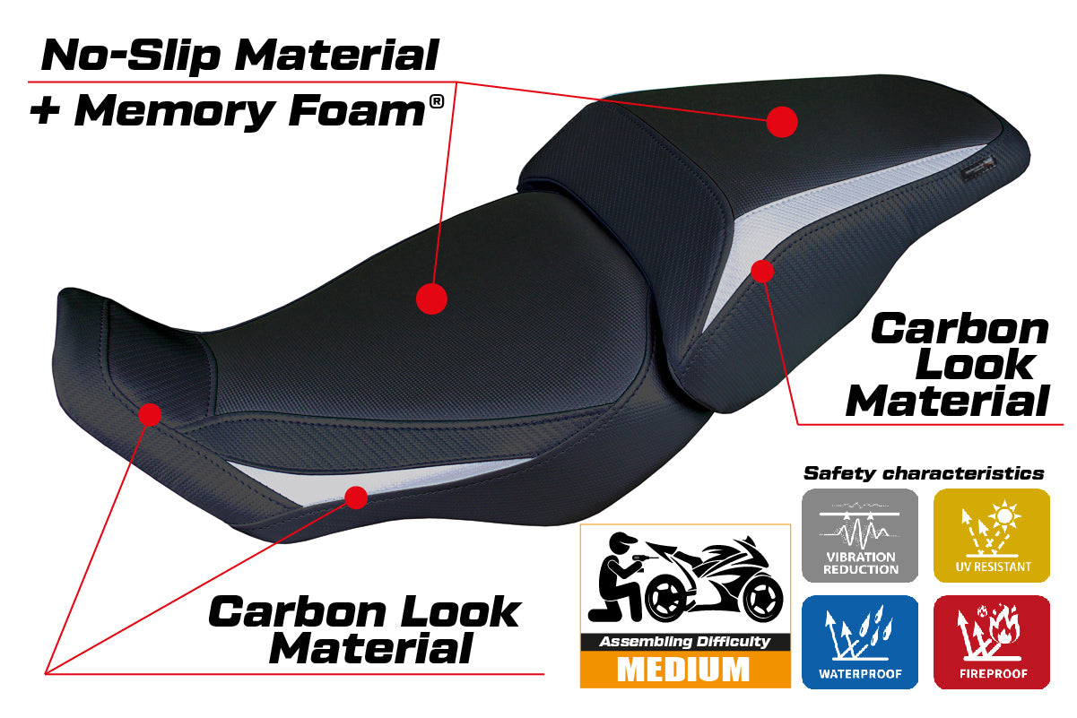 Honda CB300R 2018-2025 Seat Cover Tappezzeria Italia Comfort in Silver