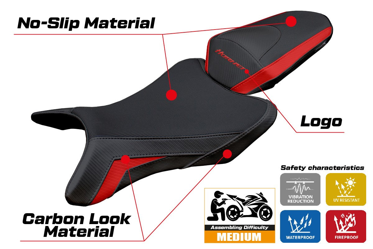 Honda CB 1000 Hornet 2025 Seat Cover Tappezzeria Red Black