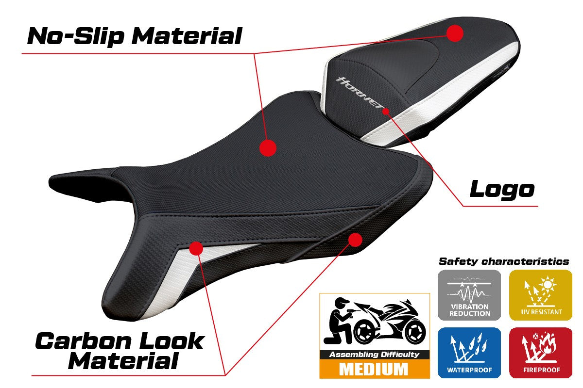 Honda CB 1000 Hornet 2025 Seat Cover Tappezzeria White Black