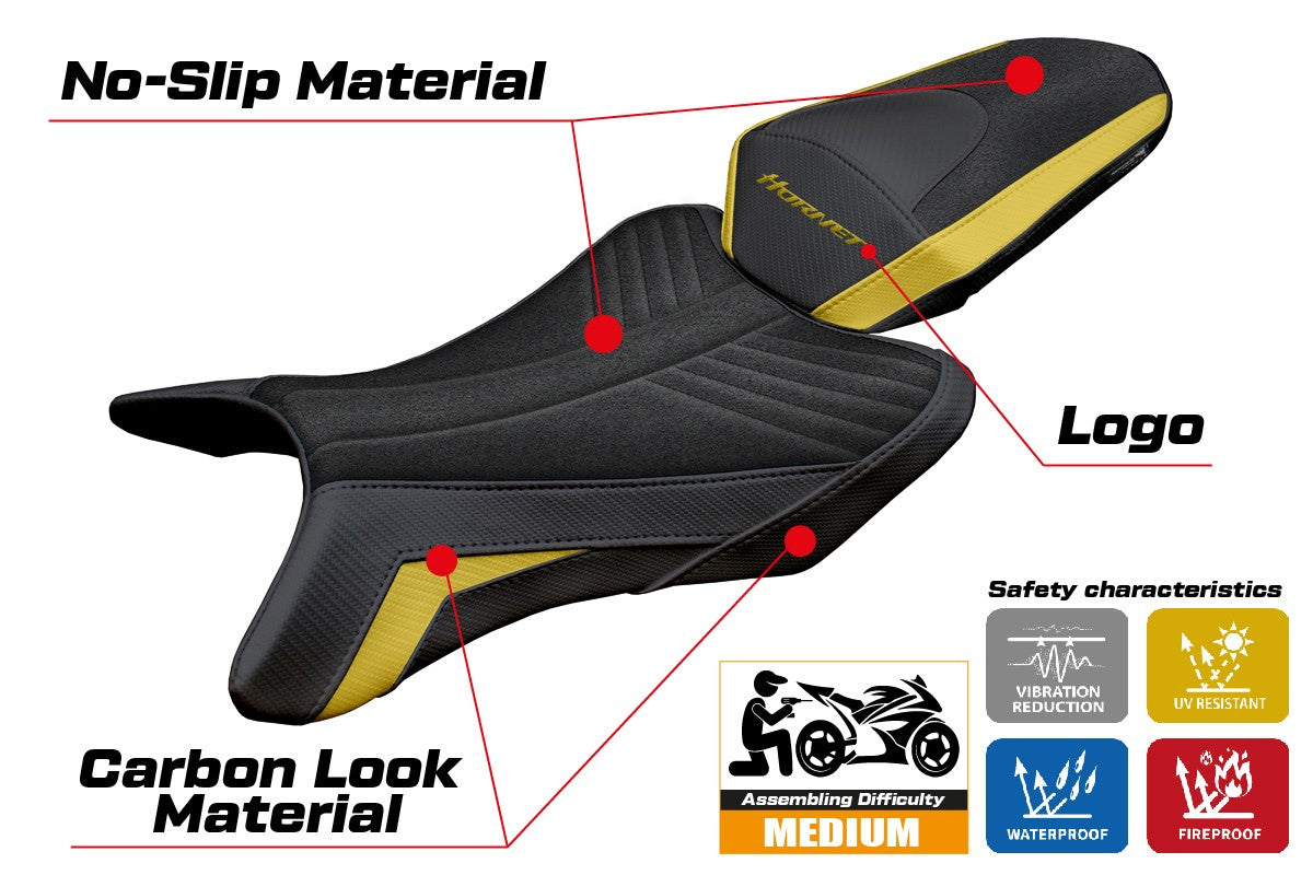 Honda CB 1000 Hornet 2025 Seat Cover Tappezzeria Ultragrip Gold Black