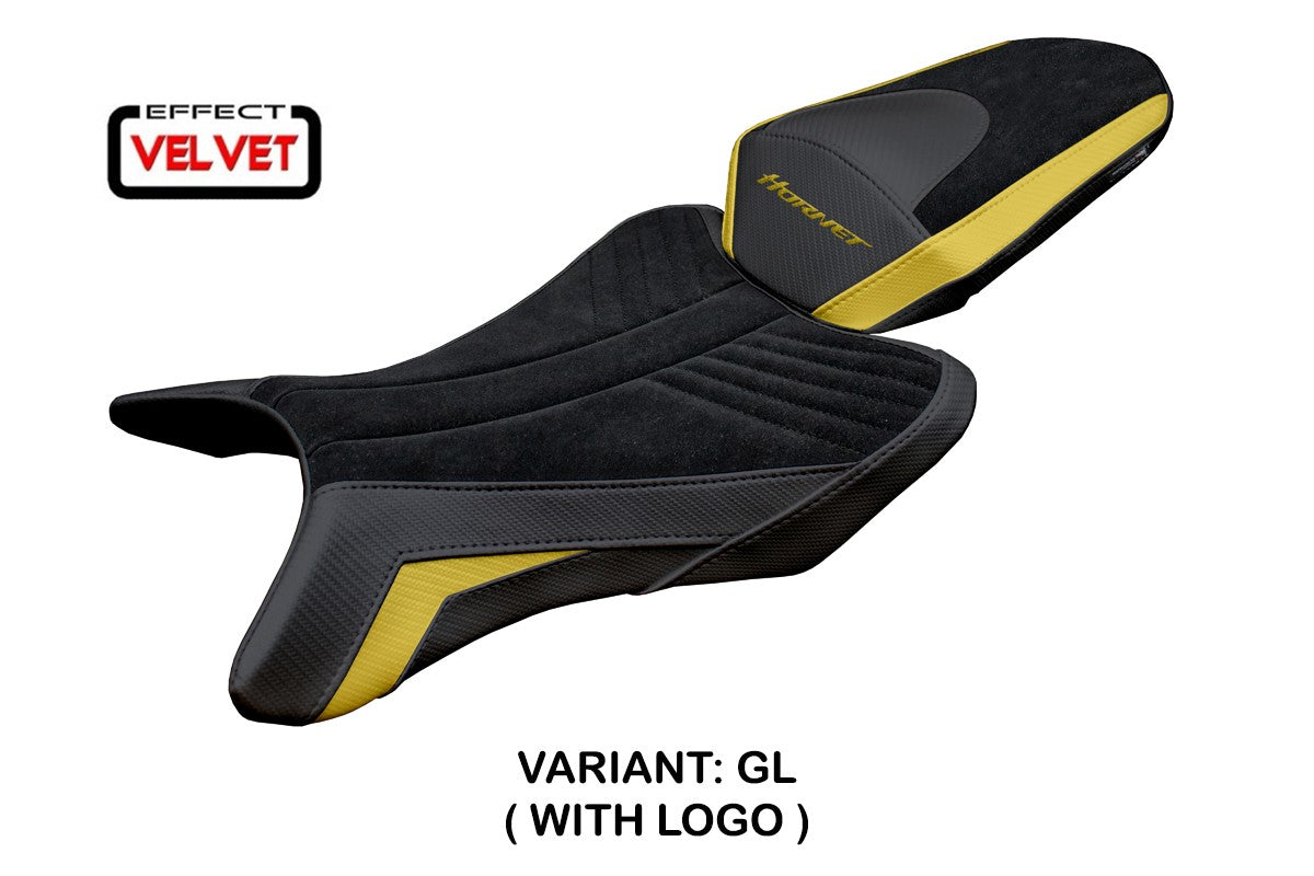 Honda CB 1000 Hornet 2025 Seat Cover Tappezzeria Velvet Gold Black