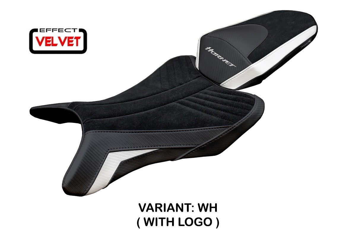Honda CB 1000 Hornet 2025 Seat Cover Tappezzeria Velvet White Black