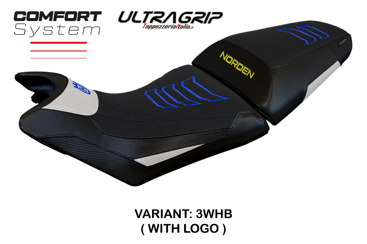 Husqvarna Norden 901 2022-2025 Seat Cover Tappezzeria Italia Comfort Ultragrip in White Bl