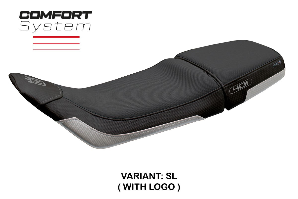 Husqvarna Svartpilen 401 2018-2023 Seat Cover Tappezzeria Comfort Silver Black