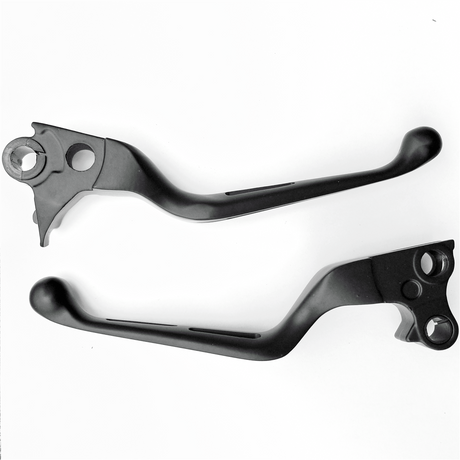 Harley Davidson Sportster Softail Dyna Glide Road King Black Slotted Levers Set