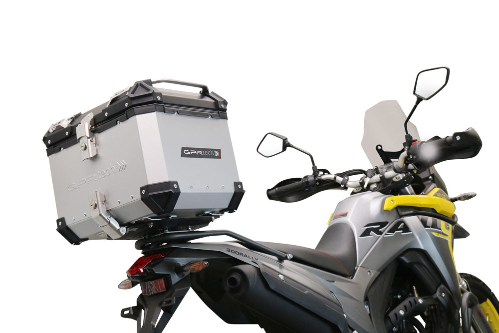 Voge Valico 300 Rally 2022-2023 GPR Tech 35L Aluminum Top Case, Silver with Mounting Plate