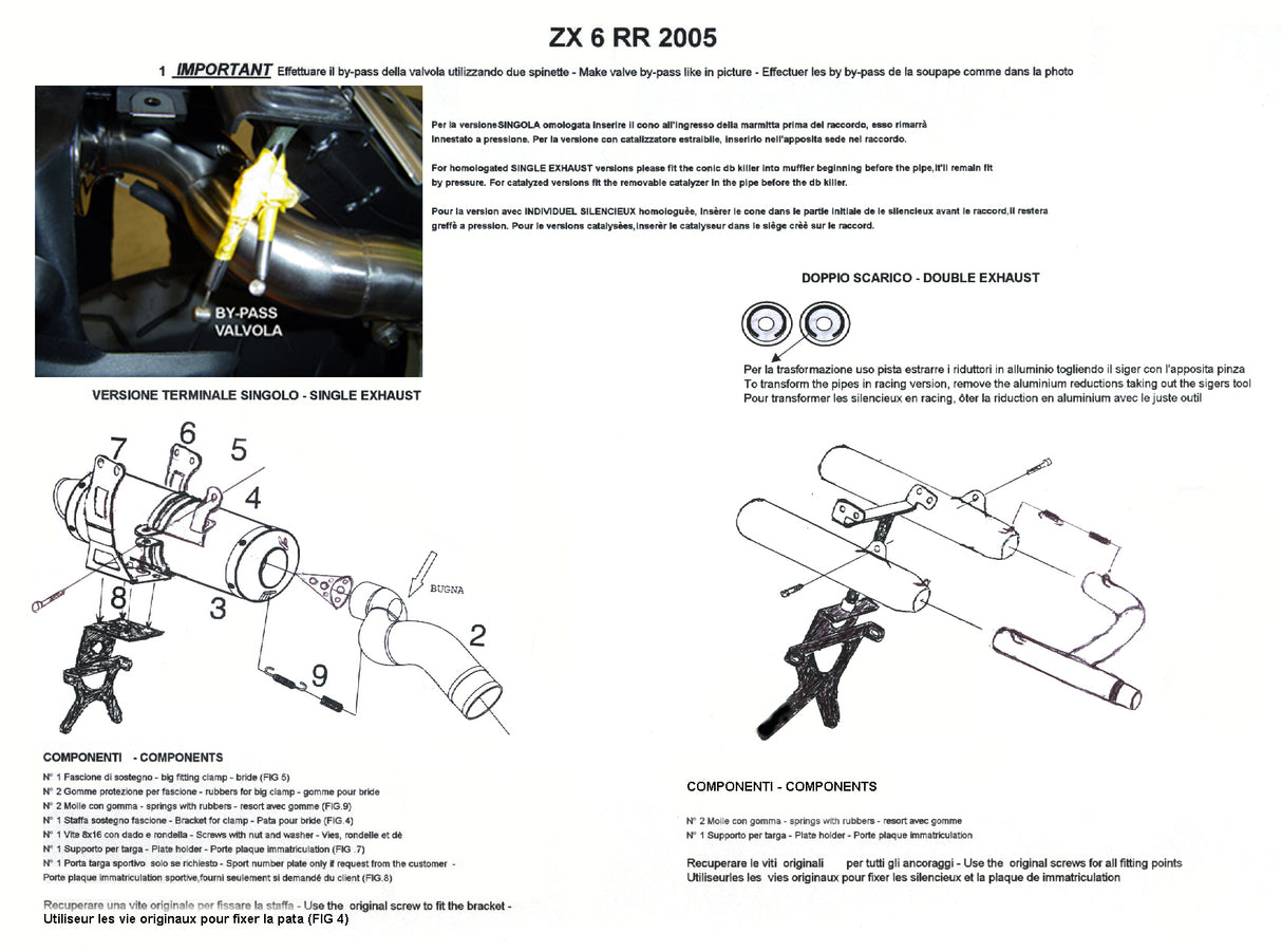 Kawasaki ZX6R 2005-2006 Exhaust GPR Slip-on Tiburon Poppy