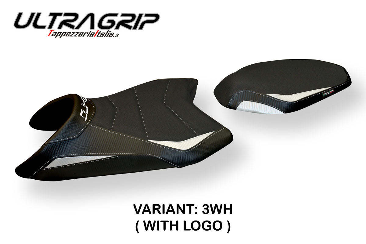 KTM 890 Duke 2021-2024 Seat Cover Tappezzeria Italia Ultragrip in White and Black