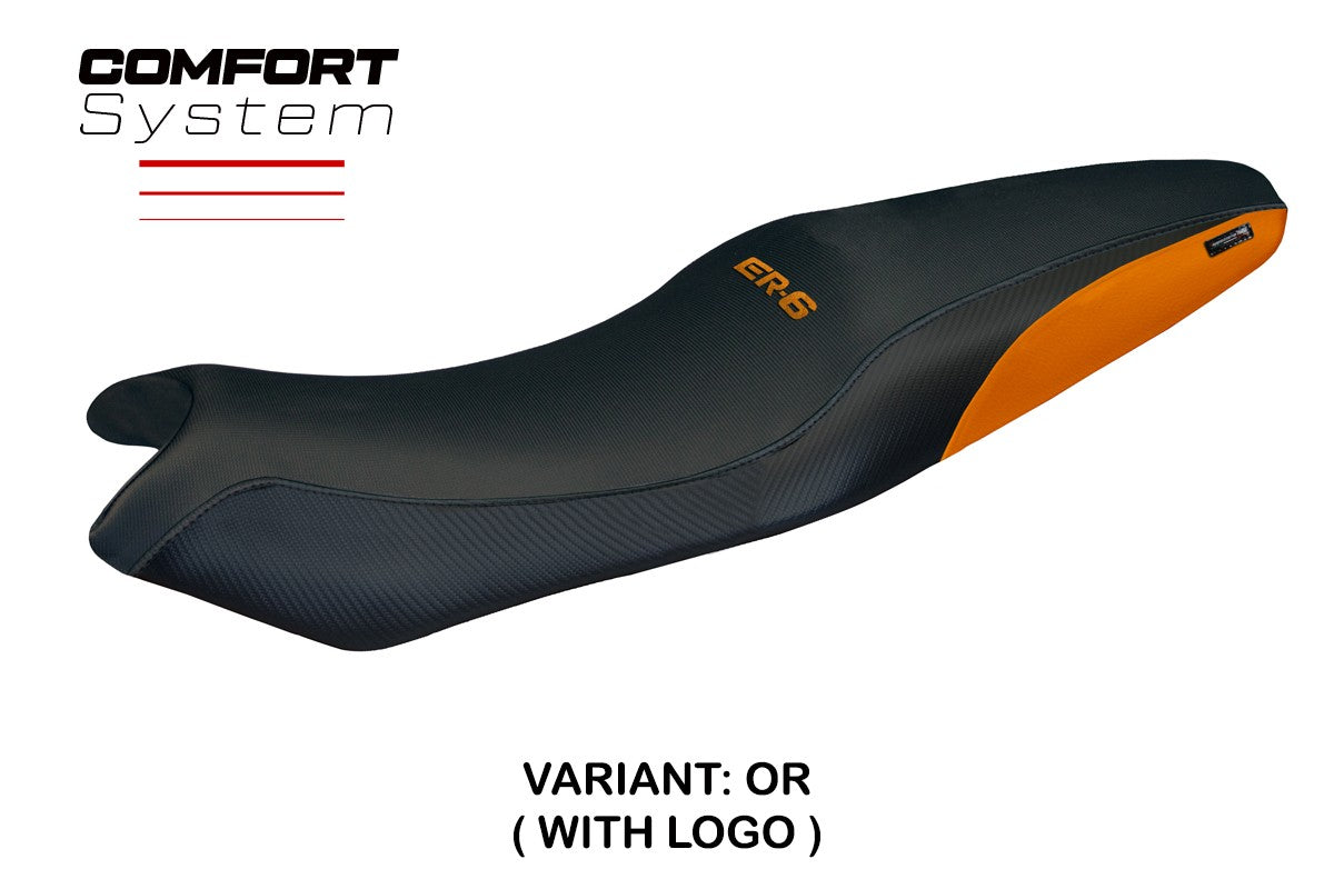 Kawasaki ER 6N / ER 6F 2005-2011 Seat Cover Tappezzeria Comfort Orange Black