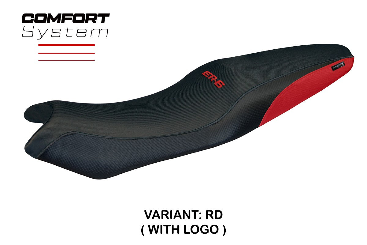 Kawasaki ER 6N / ER 6F 2005-2010 2011 Seat Cover Tappezzeria Comfort Red Black