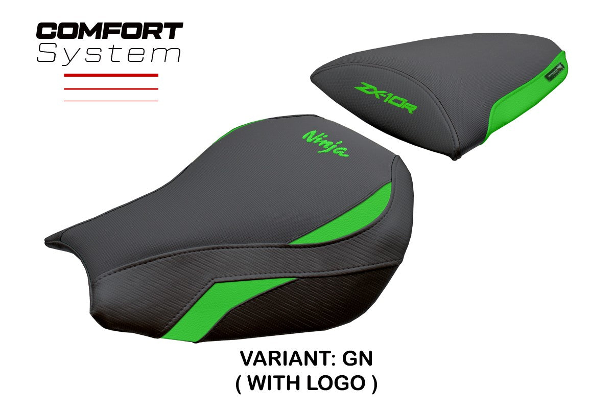 Kawasaki Ninja ZX 10 R 2006-2007 Seat Cover Tappezzeria Comfort Green Black