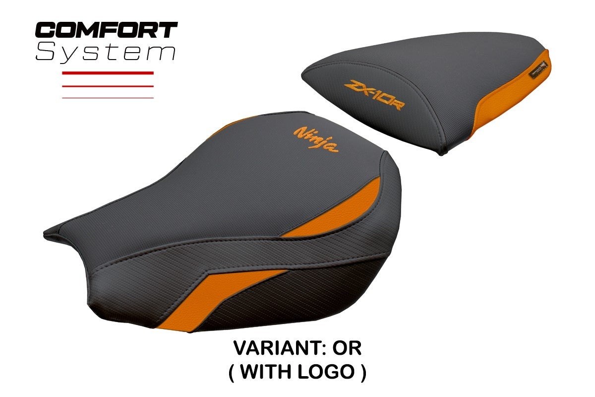 Kawasaki Ninja ZX 10 R 2006-2007 Seat Cover Tappezzeria Comfort Orange Black