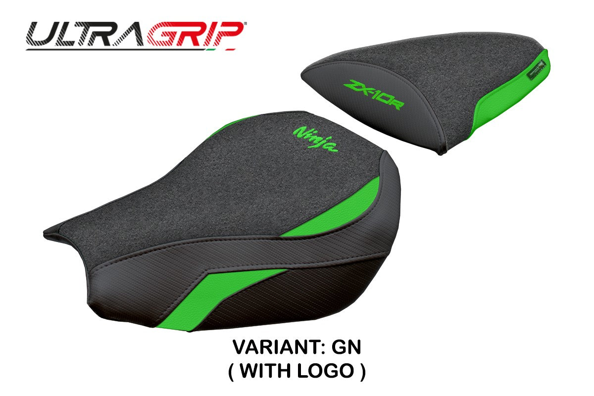 Kawasaki Ninja ZX 10 R 2006-2007 Seat Cover Tappezzeria Ultragrip Green Black