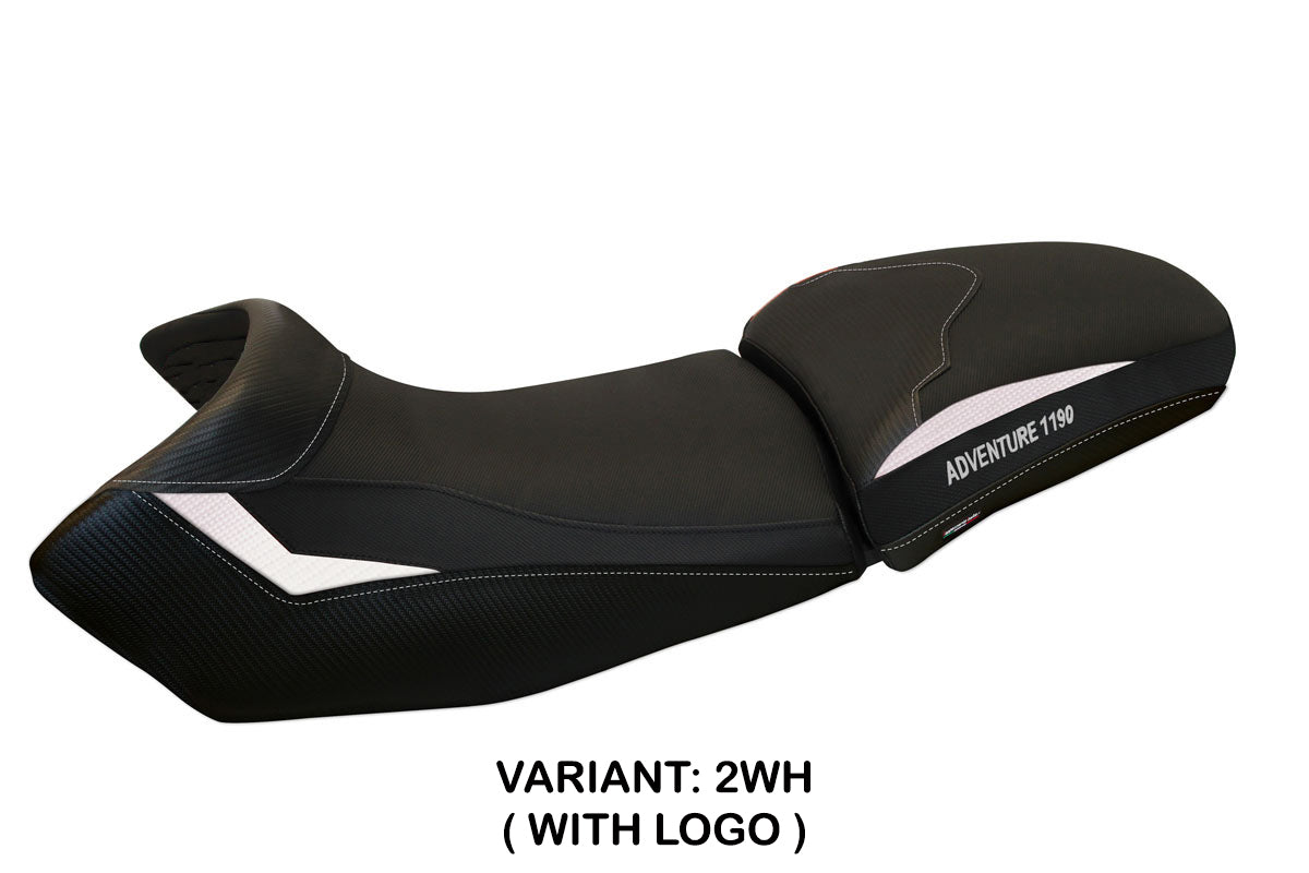 KTM 1190 Adventure 2013-2016 Seat Cover Tappezzeria Italia in White and Black