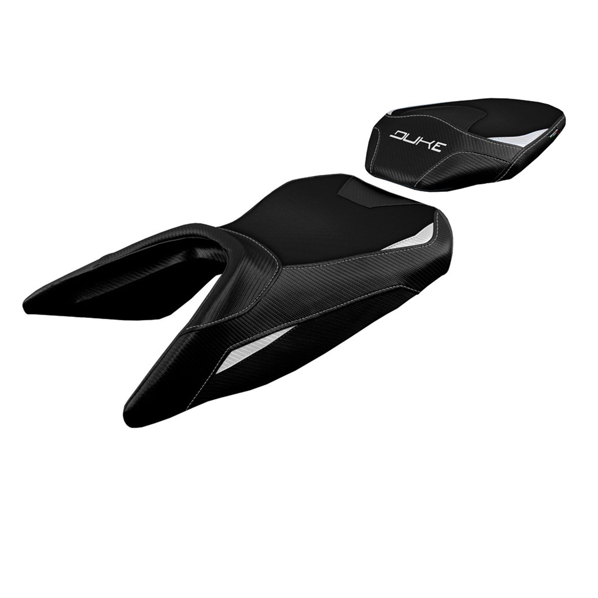 KTM 125 Duke 2017-2025 Seat Cover Tappezzeria Italia in White and Black