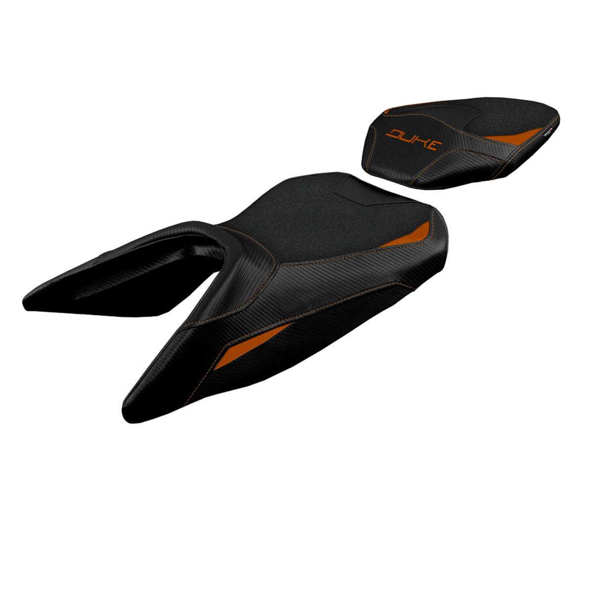 KTM 125 Duke 2017-2025 Seat Cover Tappezzeria Italia Ultragrip in Orange and Black