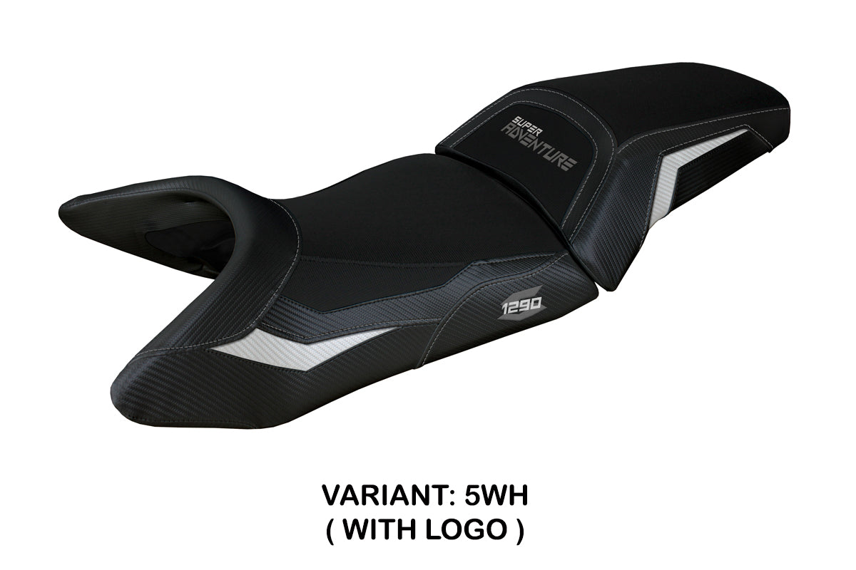 KTM 1290 Super Adventure S 2021-2024 Seat Cover Tappezzeria Italia in White and Black