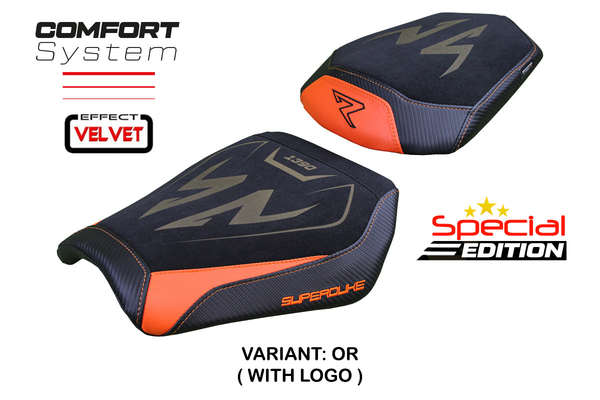KTM 1390 Super Duke R 2024-2025 Seat Cover Tappezzeria Italia Special Ed. Comfort in Orange and Black