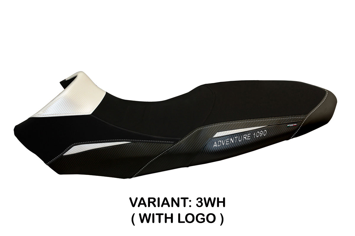 KTM 1090 Adventure R 2017-2019 Seat Cover Tappezzeria Italia in White and Black