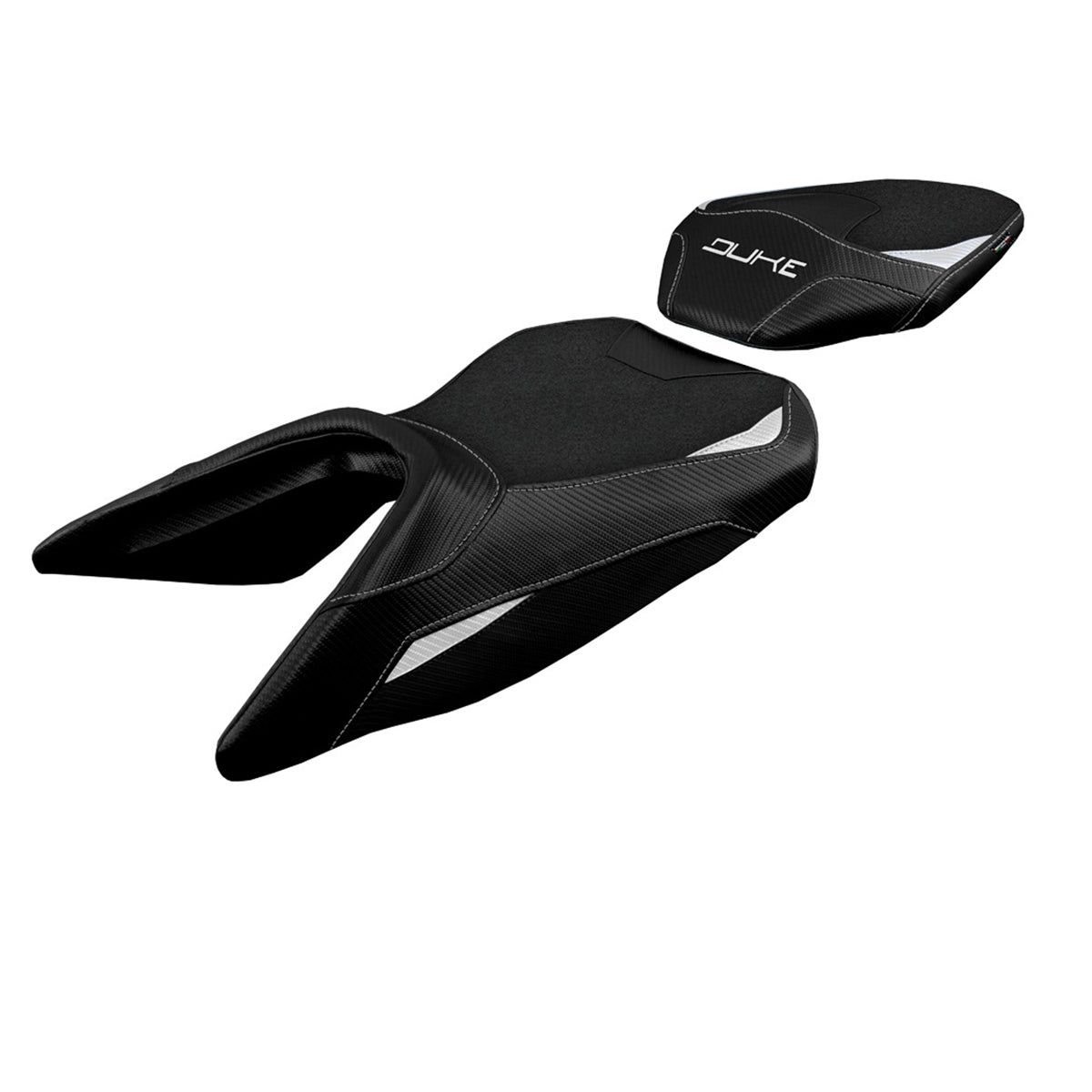 KTM 250 Duke 2017-2023 Seat Cover Tappezzeria Italia Ultragrip in White and Black