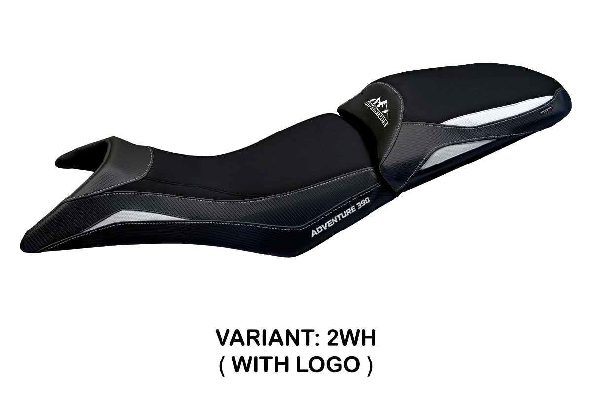 KTM 390 Adventure 2020-2025 Seat Cover Tappezzeria Italia in White and Black