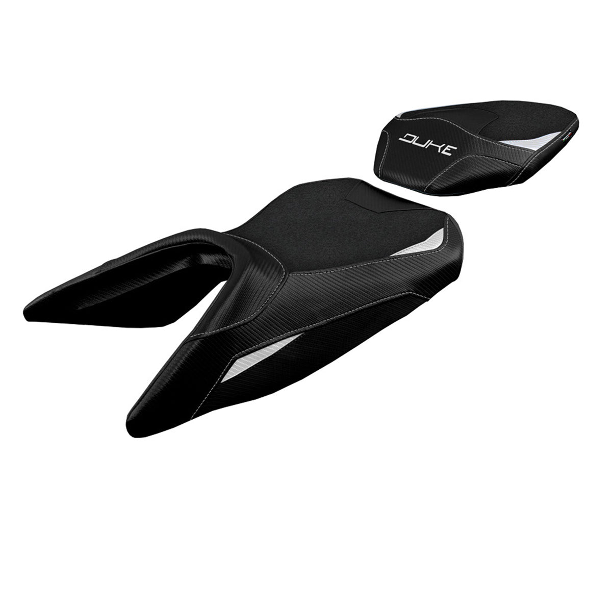 KTM 390 Duke 2017-2023 Seat Cover Tappezzeria Italia Ultragrip in White and Black