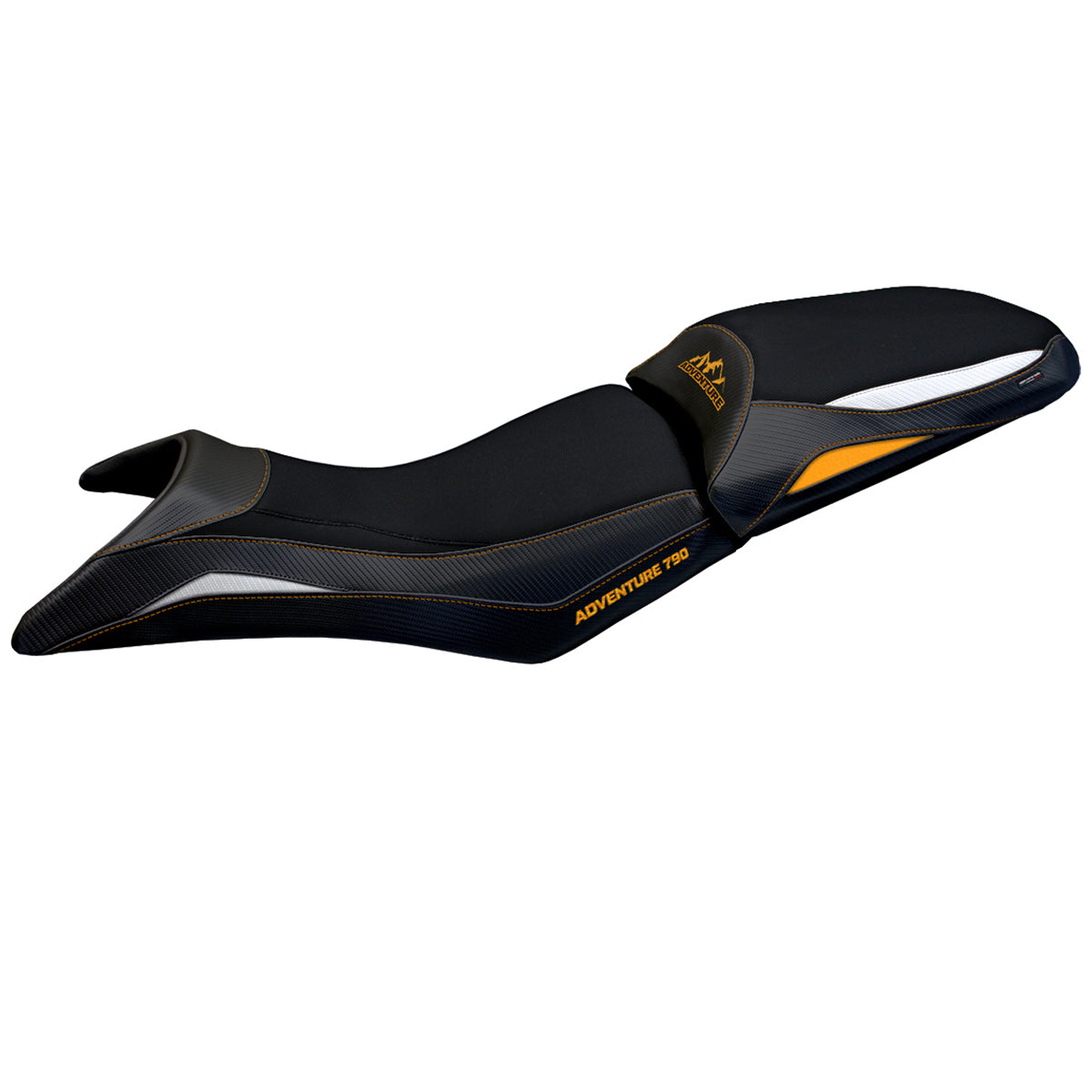 KTM 790 Adventure S 2019-2020 Seat Cover Tappezzeria Italia in White Orange and Black