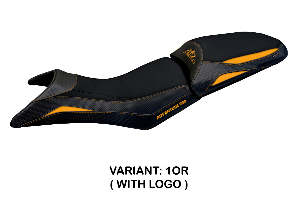 KTM 890 Adventure 2021-2025 Seat Cover Tappezzeria Italia in Orange and Black