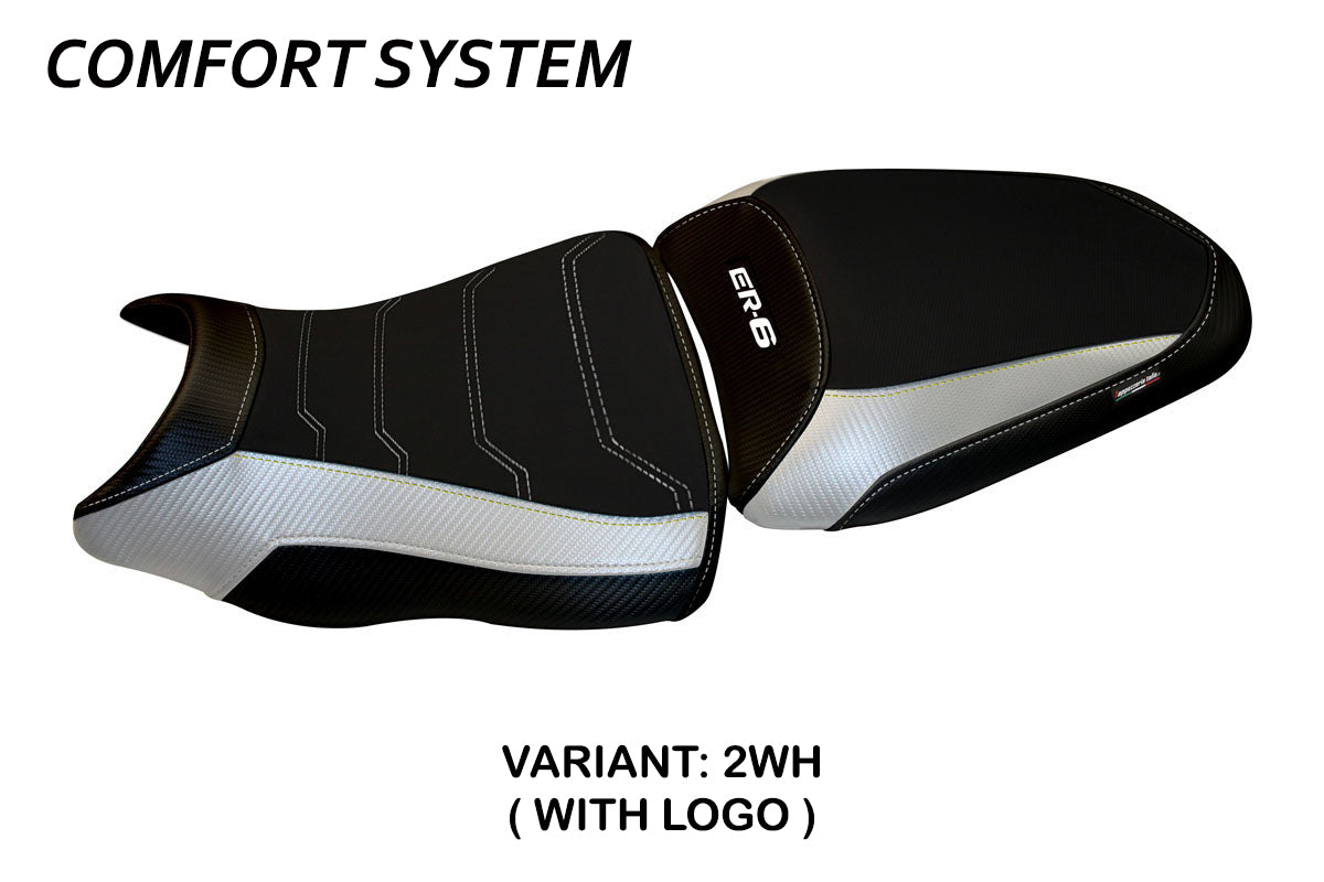 Kawasaki ER-6N ER-6F 2012-2016 Seat Cover Tappezzeria Italia Comfort in White