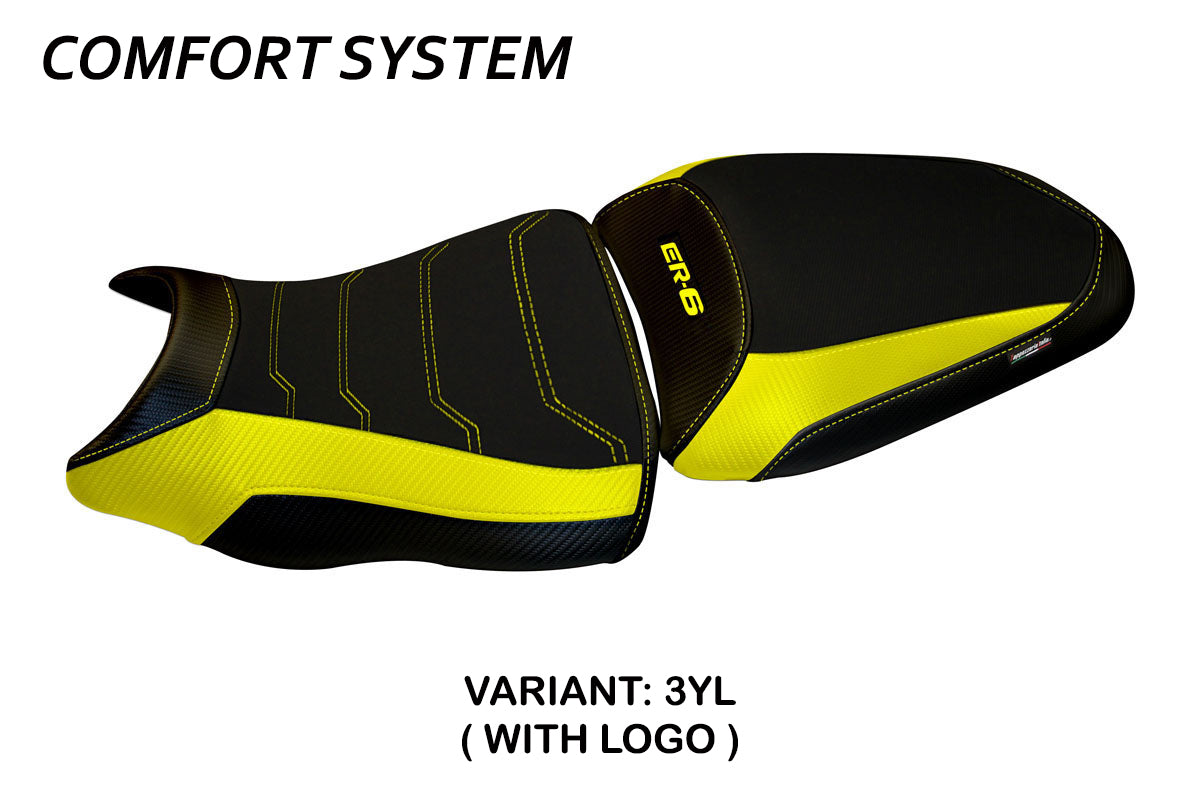 Kawasaki ER-6N ER-6F 2012-2016 Seat Cover Tappezzeria Italia Comfort in Yellow